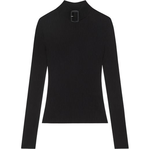 Courrèges maglione con fibbia - nero