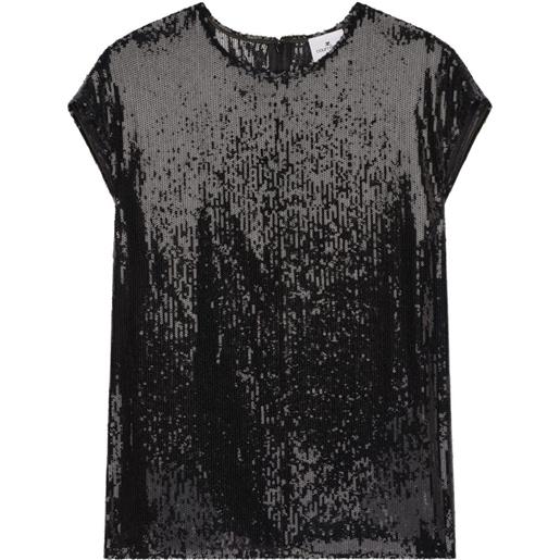 Courrèges blusa con paillettes - nero