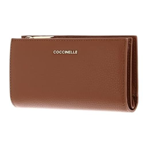 Coccinelle pelle portafoglio metallic soft wallet cognac marrone