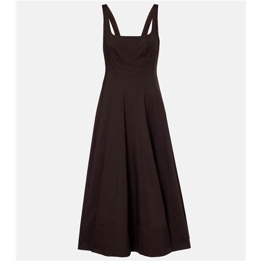 Staud abito midi in cotone a pieghe