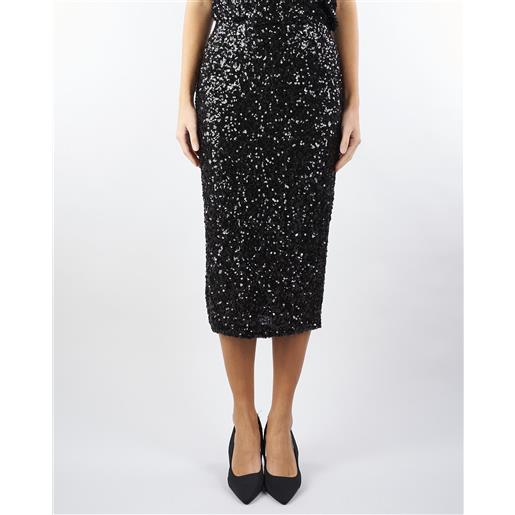 MARELLA gonna nero in paillettes