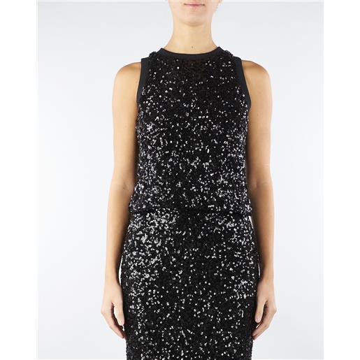 MARELLA top nero in paillettes