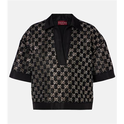 Gucci top con cristalli gg