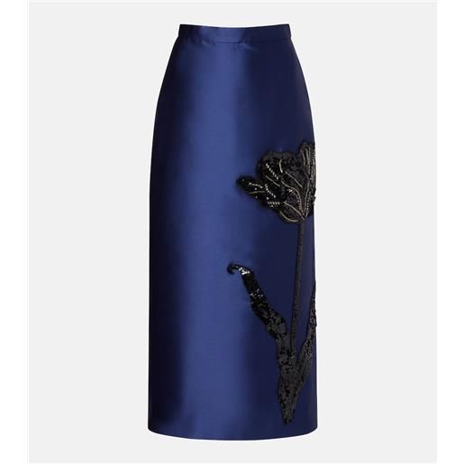 Erdem gonna a tubino in twill con paillettes