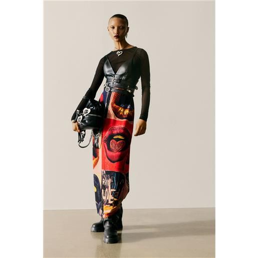 Desigual, vestito a spalline riciclato, donna, poliestere, nero, l