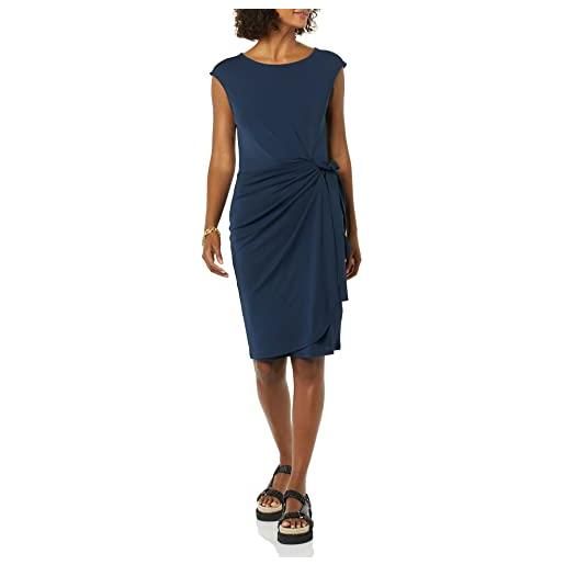 Amazon Essentials abito a portafoglio con scollo a barchetta e maniche ad aletta donna, blu marino, xl