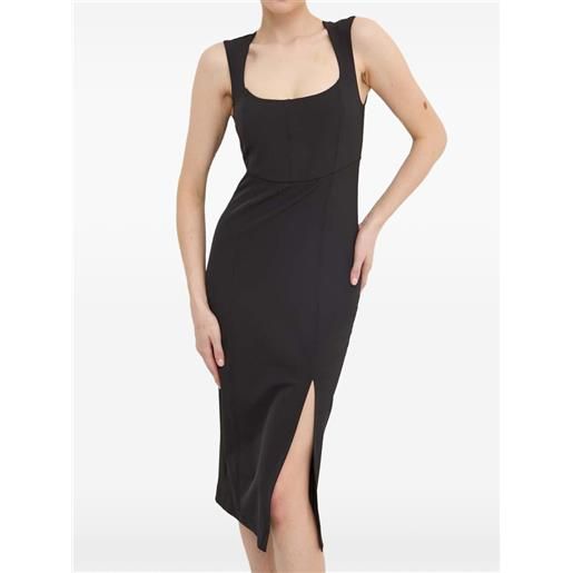 Patrizia Pepe abito midi stile sottoveste con scollo ampio - nero