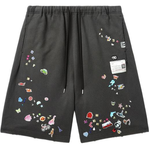 Maison MIHARA YASUHIRO shorts con ricamo - nero