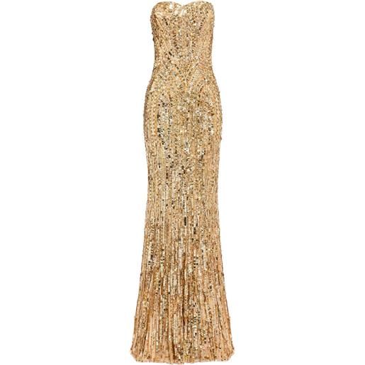Jenny Packham abito senza spalline con paillettes - oro