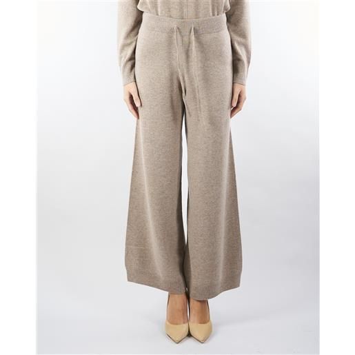 MAX MARA WEEKEND pantalone tortora in filato di lana e cachemire