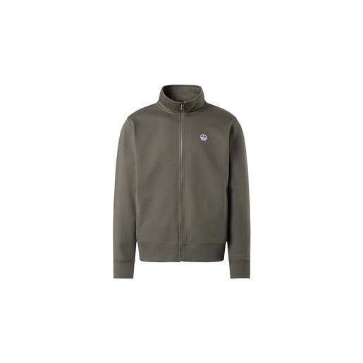 NORTH SAILS felpa uomo in cotone organico con zip e patch logo