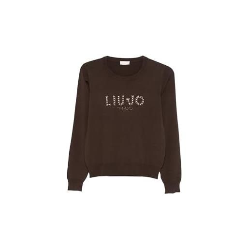 Liu Jo donna maglia a girocollo tf5248ms63l viscosa marrone scuro xl