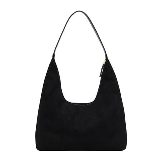 Borsa Grande In Pelle PU Da Donna ZYDM007 | Tracolla E Manico Superiore – Elegante E Capiente Per Lavoro E Tempo Libero (Nero)