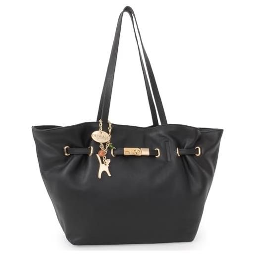 Borsa Donna ELODY A Spalla In Vera Pelle Morbida, Colore NERO, CHIAROSCURO, Made In Italy | BORSE A SPALLA IN PELLE | Emporium Italy - Foto 2