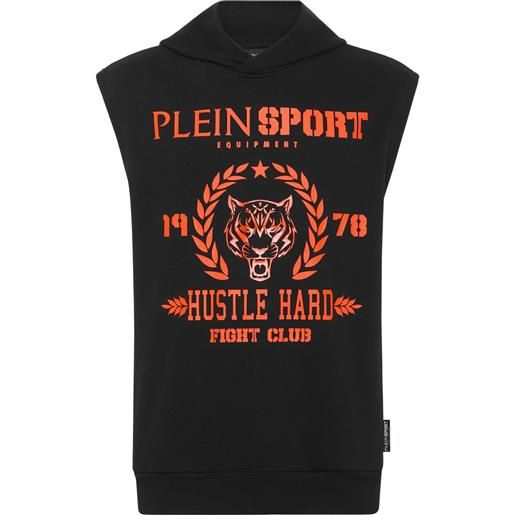 Plein Sport felpa smanicata con stampa - nero