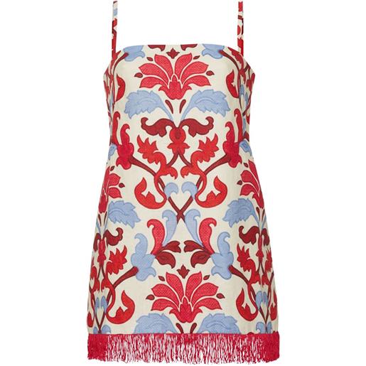 Cara Cara abito corto valencia a fiori - toni neutri