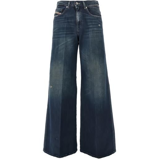 Diesel jeans con applicazione logo - blu