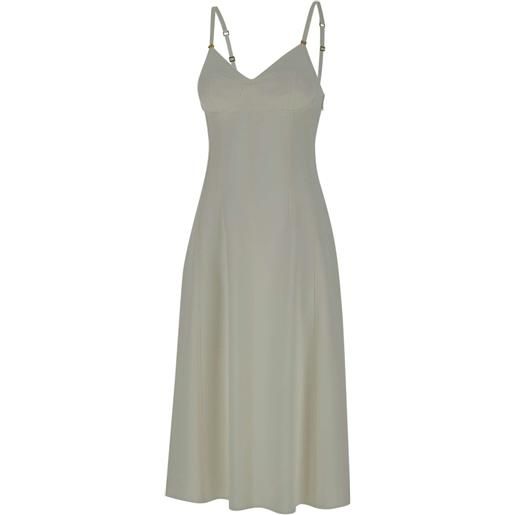Elisabetta Franchi abito midi con spalline - bianco