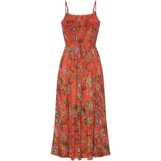 Cara Cara abito midi carmen con ruches - arancione
