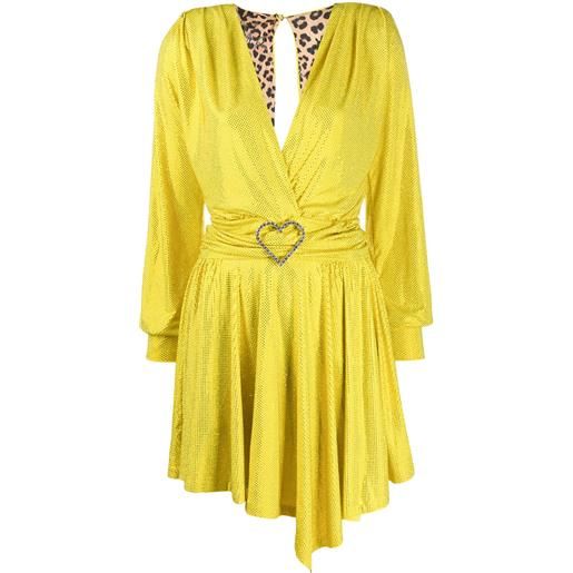 Philipp Plein abito corto aphrodite con cristalli - giallo