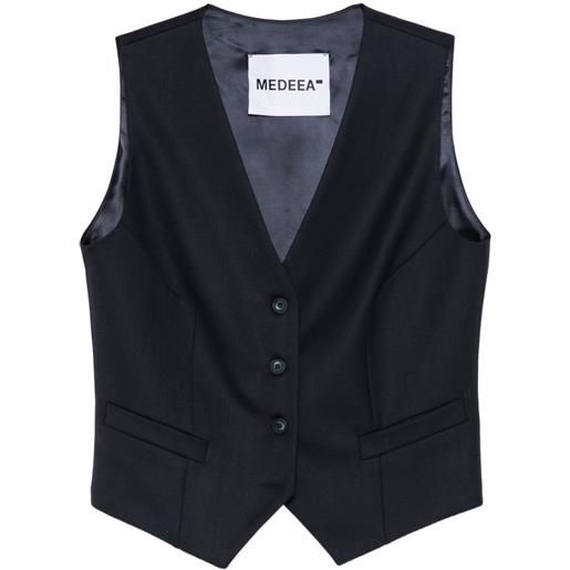 MEDEEA gilet con bottoni - blu