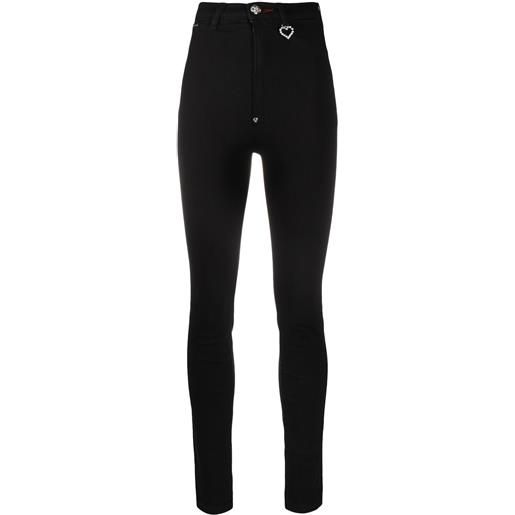 Philipp Plein jeggings a vita alta - nero
