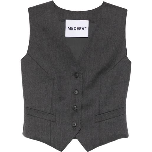MEDEEA gilet con bottoni - grigio