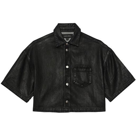 Purple Brand camicia denim crop - nero