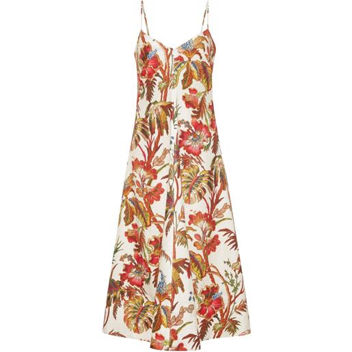 Cara Cara abito midi mae a fiori - toni neutri