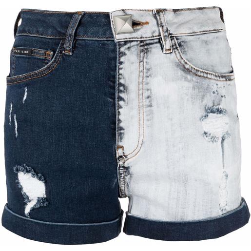 Philipp Plein shorts denim bicolore - blu
