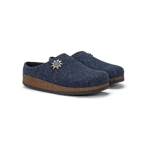 LE TIROLESI - pantofola cortina in lana rewooly® con sottopiede morbido e suola in gomma - made in italy taglia 37, colore ocra