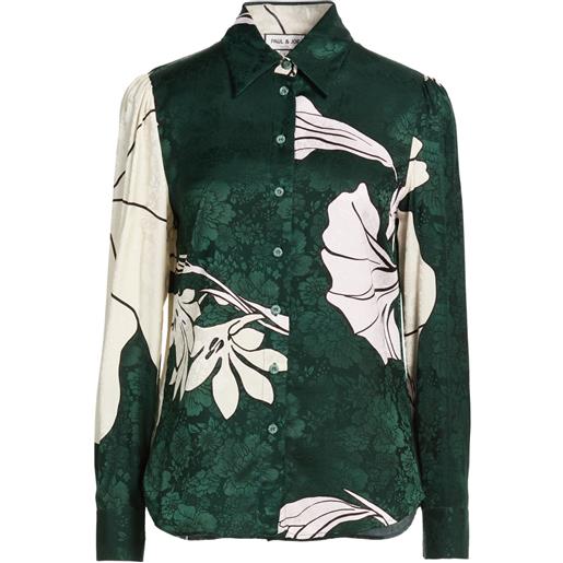 ENJOYNIGHT Camicia Da Notte Donna A Maniche Lunghe In Cotone, Stampa Verde Scuro, Taglie S-XL