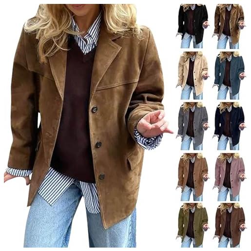 ZH8FCHAN Jacket Giacca Donna Cappotto da Donna Dark Academia Primavera Autunno Cerniera Giacca