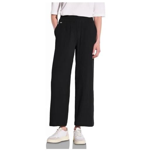 Street One a378684 pantaloni in mussola larga, nero, 42w x 30l donna