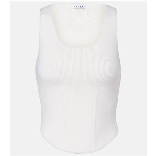Alaia alaã¯a bustier in misto lana a coste