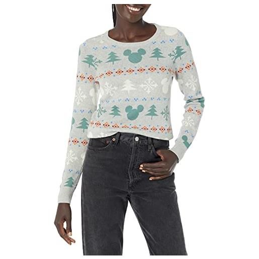 Amazon Essentials disney | marvel | star wars maglioni leggeri a girocollo donna, mickey fair isle - womens, xl