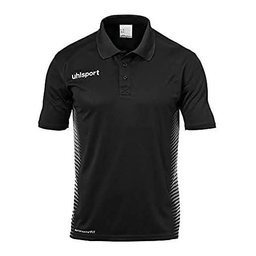 uhlsport score polo shirt magliette, unisex, score polo shirt, schwarz/weiß, m