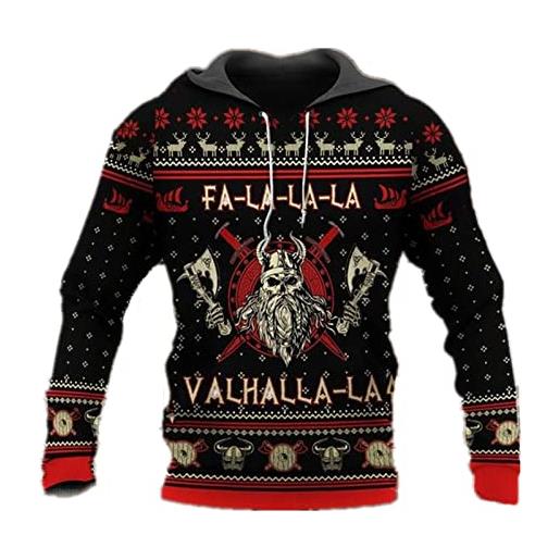 Cappotto Uomo Con Cappuccio Viking Tattoo - Mantello Invernale Stampato 3D In Finto Cashmere - Giacca Calda Nordic - 3
