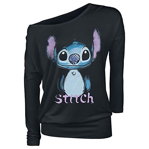 Lilo and Stitch lilo & stitch graffiti donna maglia maniche lunghe nero xl 95% viscosa, 5% elasthane largo