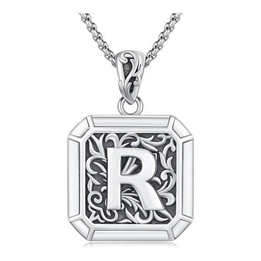 VIKI LYNN Collana iniziale da donna con ciondolo a forma di lettera A-Z, in argento sterling 925 e zirconi, lettera iniziale, regalo personalizzato per ragazze e donne, Argento sterling Zirconia