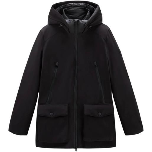Woolrich parka uomo in tech softshell nero xl, xxl