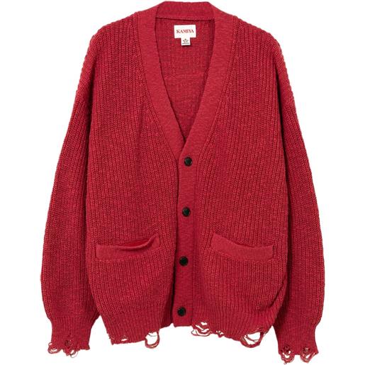 KAMIYA cardigan con tasche - rosso