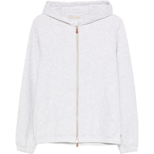 Eleventy felpa con zip e cappuccio - grigio