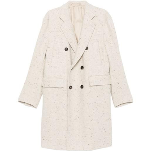 Eleventy cappotto doppiopetto con motivo a spina di pesce - toni neutri