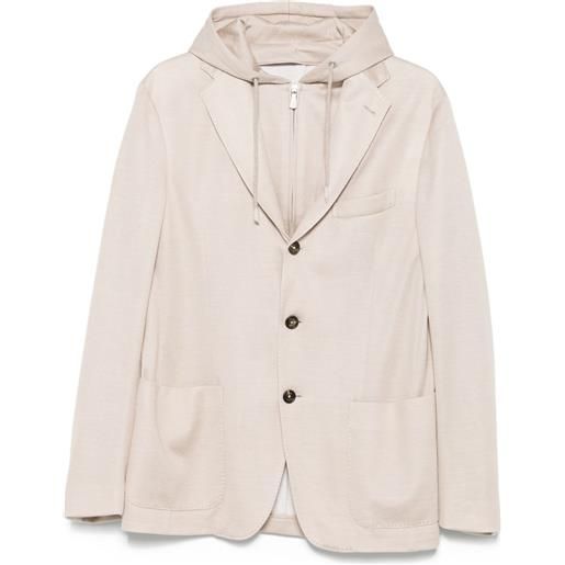Eleventy blazer monopetto con cappuccio - toni neutri