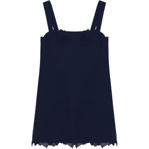 Simkhai abito corto sloan con bordo in pizzo - blu