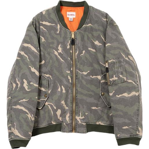 KAMIYA bomber con stampa camouflage ma-1 - verde