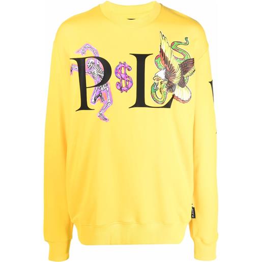 Philipp Plein felpa con stampa - giallo