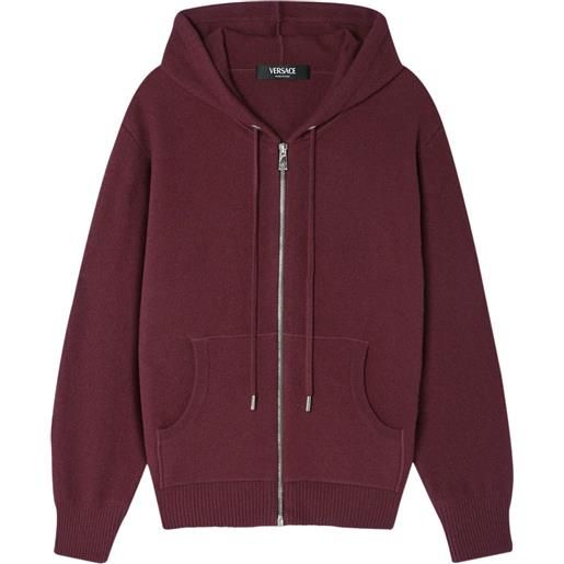 Versace felpa con cappuccio e zip - rosso