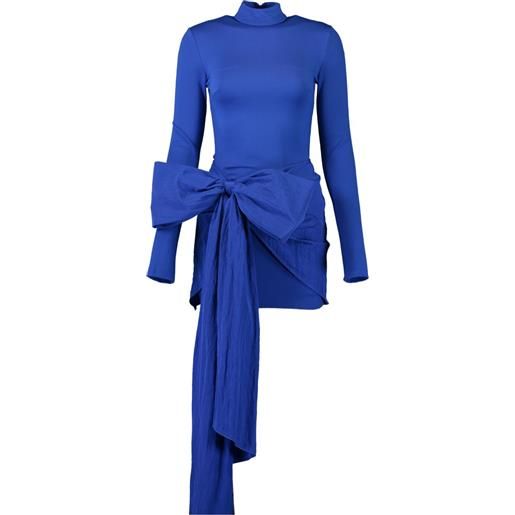 David Koma abito corto a maniche lunghe con fiocco - blu